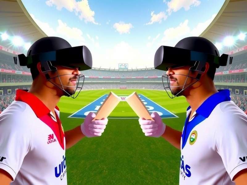 VR Cricket Dynamic Duel Main Screen - Indian Stadium with Players in VR Gear