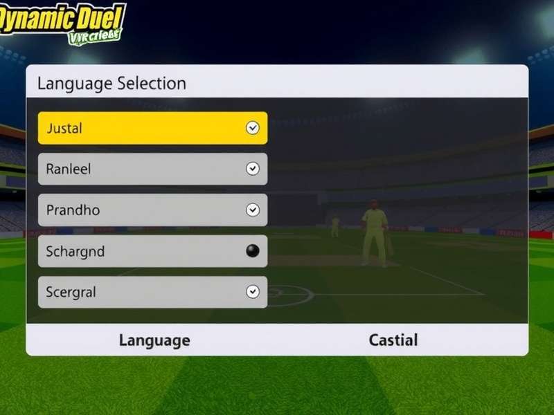 VR Cricket Dynamic Duel Language Selection Screen - 11 Indian Languages Available